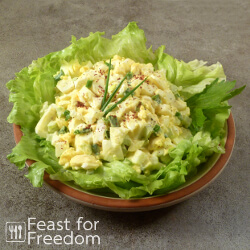 Fresh egg salad on a bed of crisp lettuce