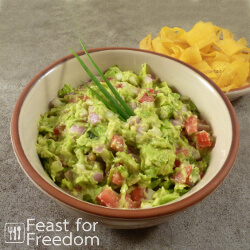 Fresh guacamole with chips